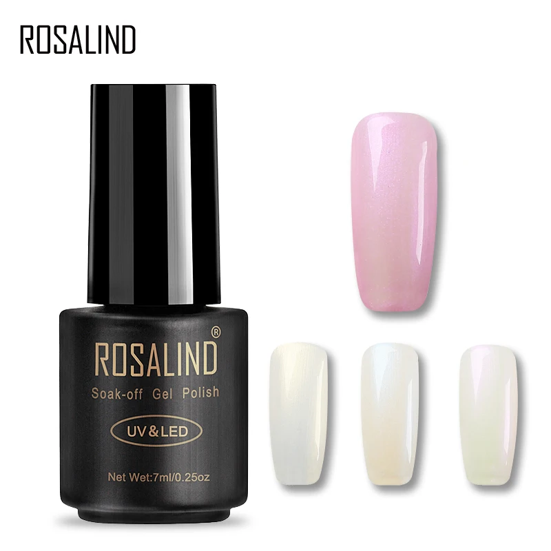 ROSALIND гель 1S 7 мл перламутровый УФ-гель для ногтей чистый цвет УФ светодиодный лак для ногтей профессиональный стойкий Гель-лак