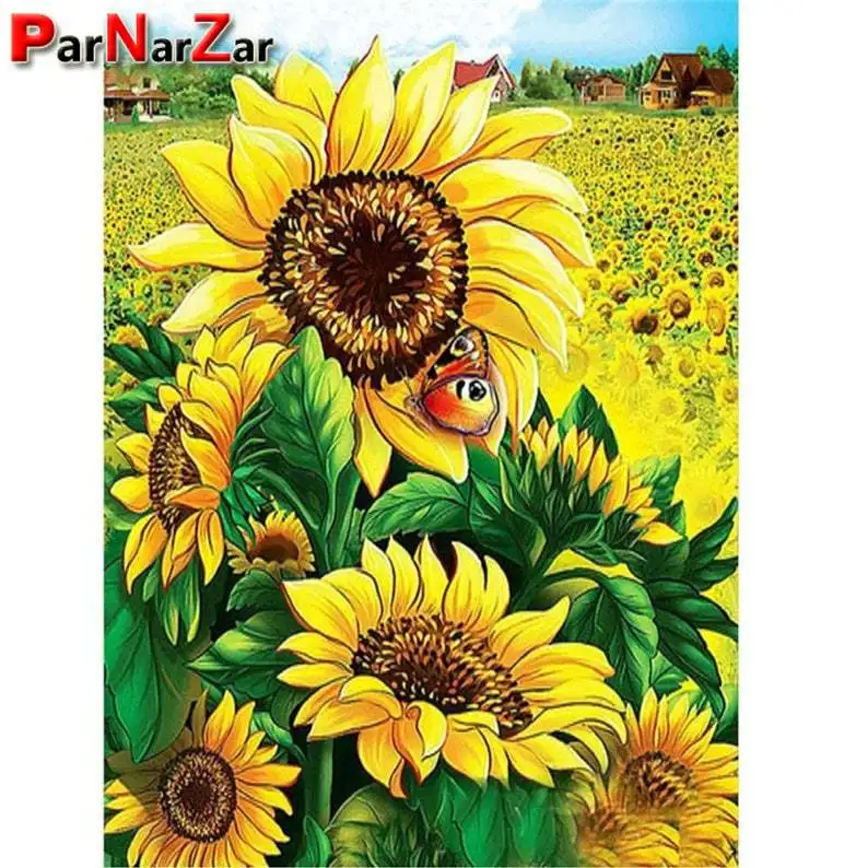 ParNarZar 5D DIY алмазное Рисование Подсолнечник полная дрель квадратная картина