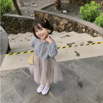 

Girls ' clothes gauze long sleeve dress Princess dresses spring and autumn dresses new children's wear 3-8 years old.