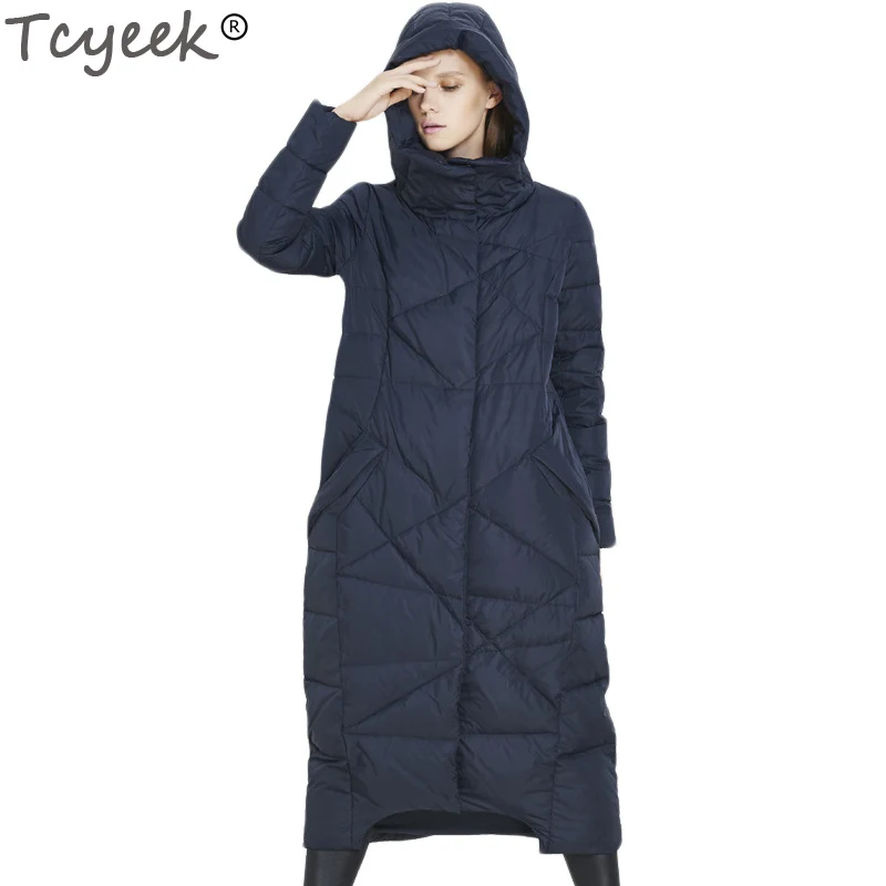 

Tcyeek Parkas For Women Winter 2019 Brand 95% White Duck Down Jacket Long Thick Coat High Quality Outwear Waterproof Coat HJ299
