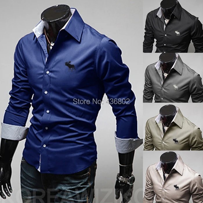 Free shipping 2014 Evening dress dress shirts long sleeve camisa