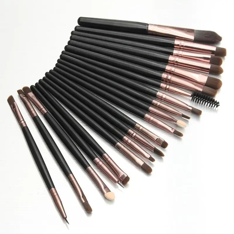 Brown Professional 20pcs Makeup Brushes Set Powder Foundation Make up Brush Tools kit Eye Liner Shader maquiagem (2)