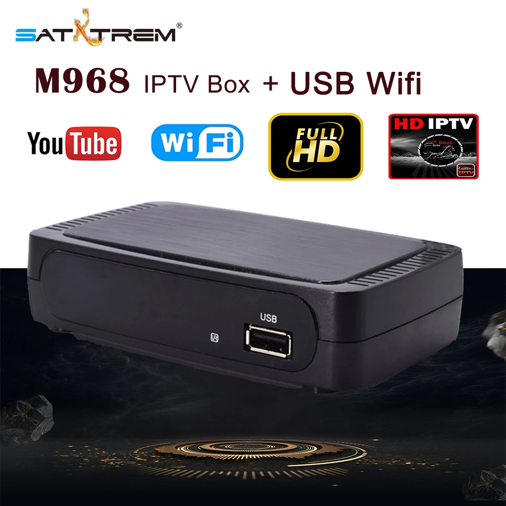 Satxtrem M968 IPTV HD Set Top Box OTT TV Box H.265 1080P+USB