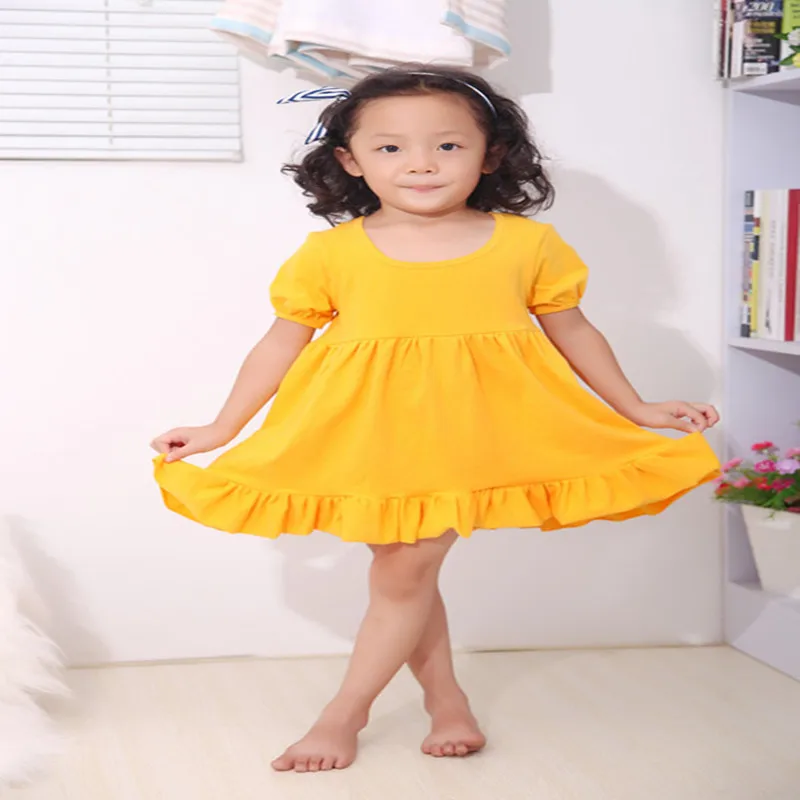 Puffy Sleeve Yellow Dress