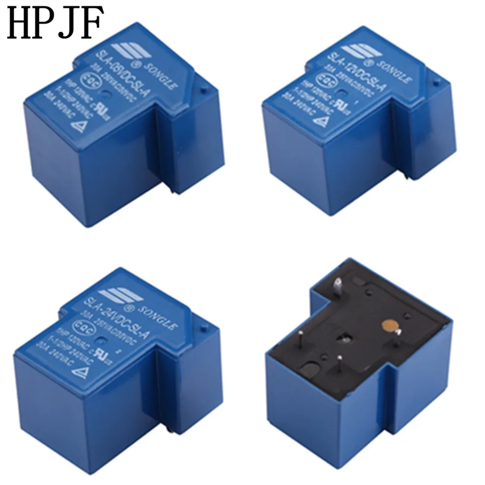 2 шт./лот Мощность реле SLA-05VDC-SL-A SLA-12VDC-SL-A SLA-24VDC-SL-A 5 В 12 24 постоянного тока 4Pin Dip PCB 30A