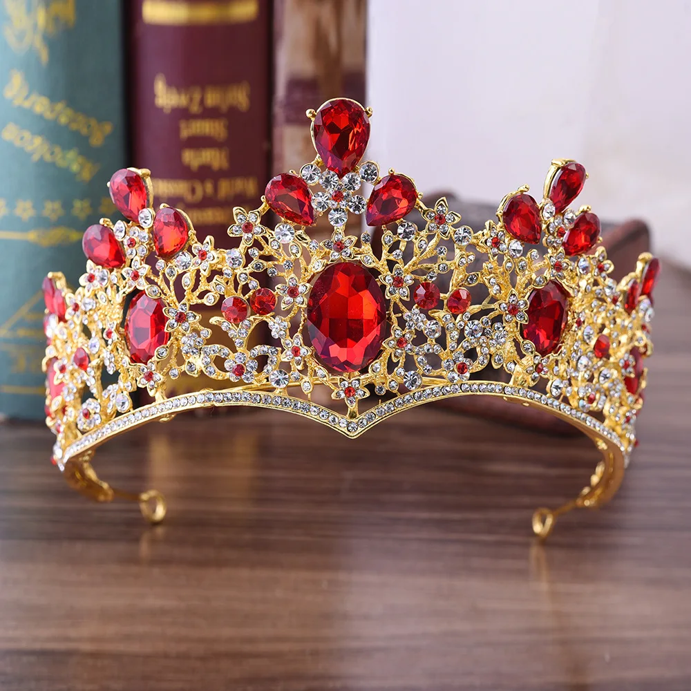 

H1126 5 Colors Baroque European Bride Crown and Bride Jewelry Handmade Crystal Wedding Jewelry