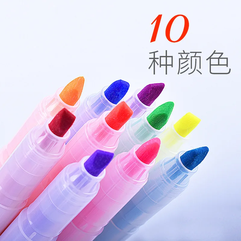 

10pcs Cute Mild Liner Highlighter Pen Fluorescent Pen Kawaii Mild Liner DIY Pastel Liquid Chalk Marker Wholesale, drop shipping