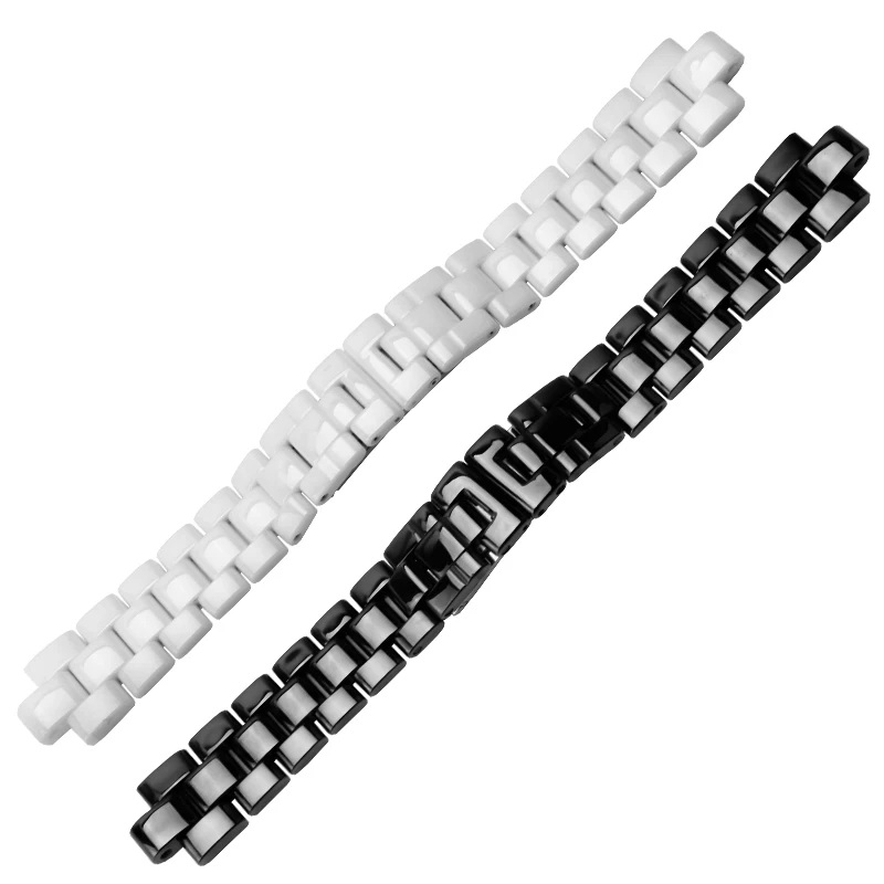 Best  7.5mm 6mm ceramic watch strap white black watchband couples strap Replacement watchband For J12