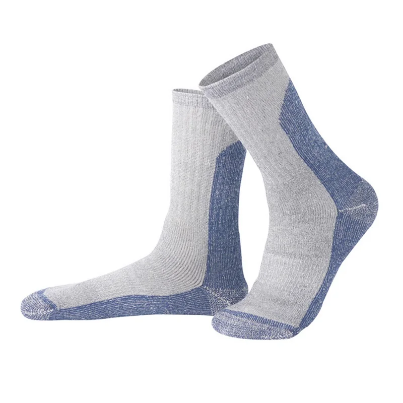 1 пара, мужские и женские профессиональные лыжные носки, зимние утепленные теплые шерстяные носки, антифрикционные для холодной погоды, спорта на открытом воздухе - Цвет: Blue