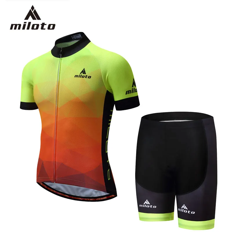 

MILOTO 2018 Hombres ciclismo Jersey Set Verano de manga corta pantalones cortos ropa deportiva ciclismo transpirable y de secado