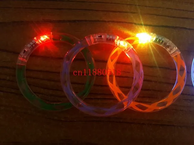 

300pcs/lot Free Shipping 2015 New Elegant Party Concert Supplies LED Acrylic Flash Bracelet Fancy Masquerade Props