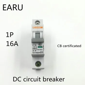 

1P 16A DC 250V DC Circuit Breaker MCB for PV Solar Energy Photovoltaic System Battery C curve CB Certificated Din Rail Mounted