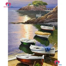 На заказ 5D алмазная вышивка распродажа наборы для вышивки крестиком DIY Полная Алмазная картина полностью лодка мозаика стразы, домашнее украшение