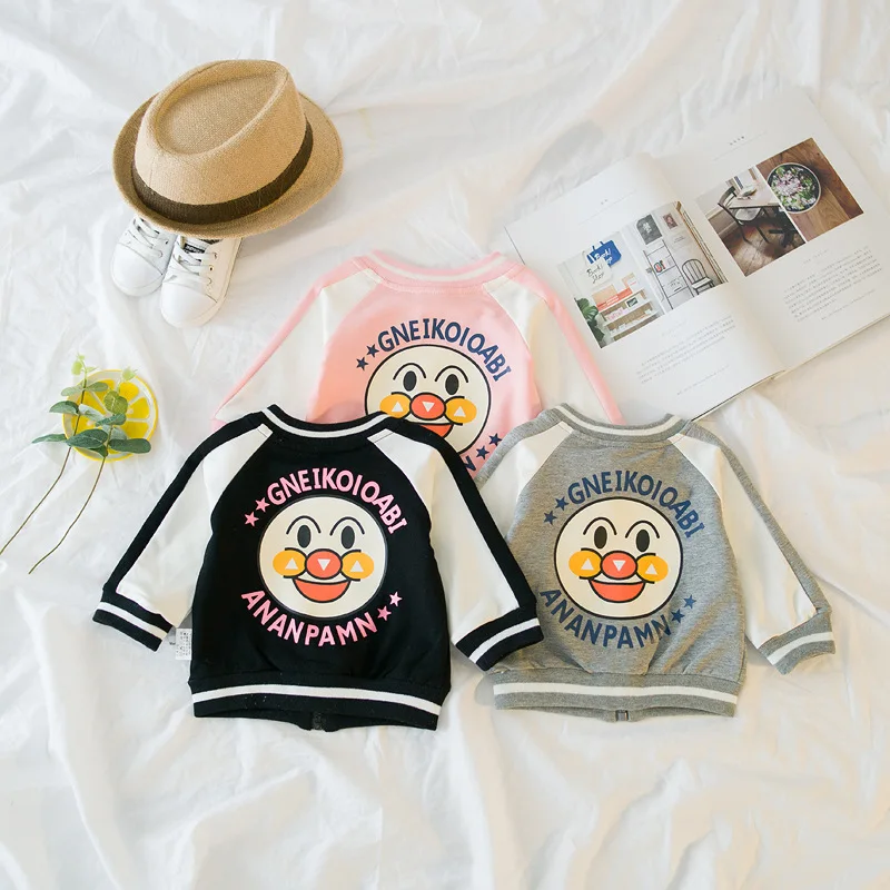 

SFC-208 Sengfei Active Children Baby Boys Outerwear Spring Autumn Cartton Anpman Letter Zipper Thin Outwear Coat