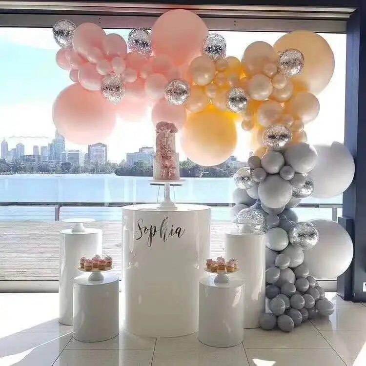 metal Big cylinder Pillar stand rack for Wedding cake flower food crafts display pedestal vase for birthday baby shower props