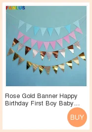 Розовое золото баннер с днем рождения первый мальчик ребенок душ украшения Розовый конфеты бар украшения день рождения баннер Единорог вечерние баннеры