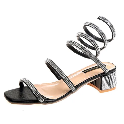 rhinestone snake sandals