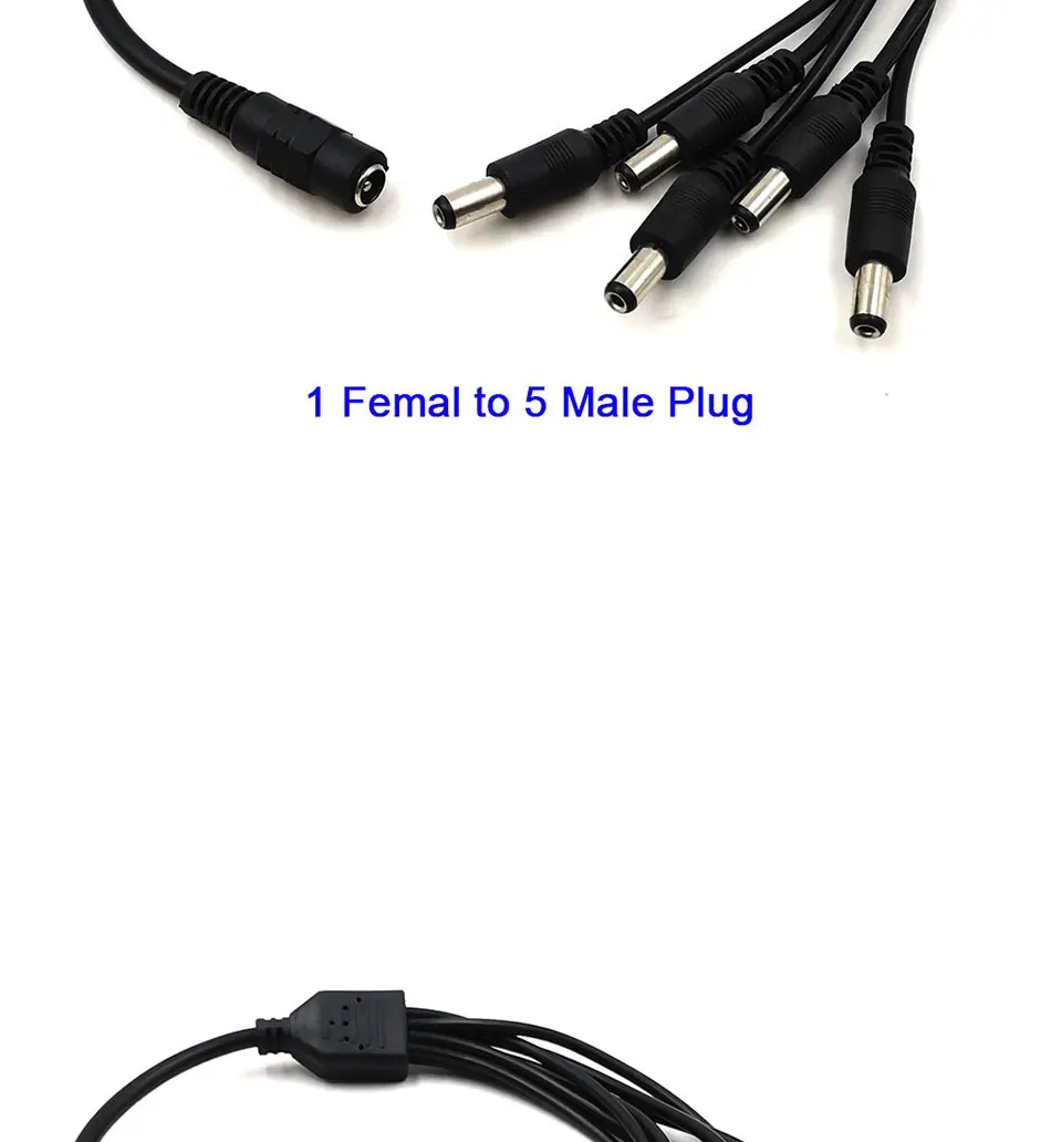dc connector plug 1 femal to 2 3 4 5 8 male plug  Jack Splitter Adapter cable (5)