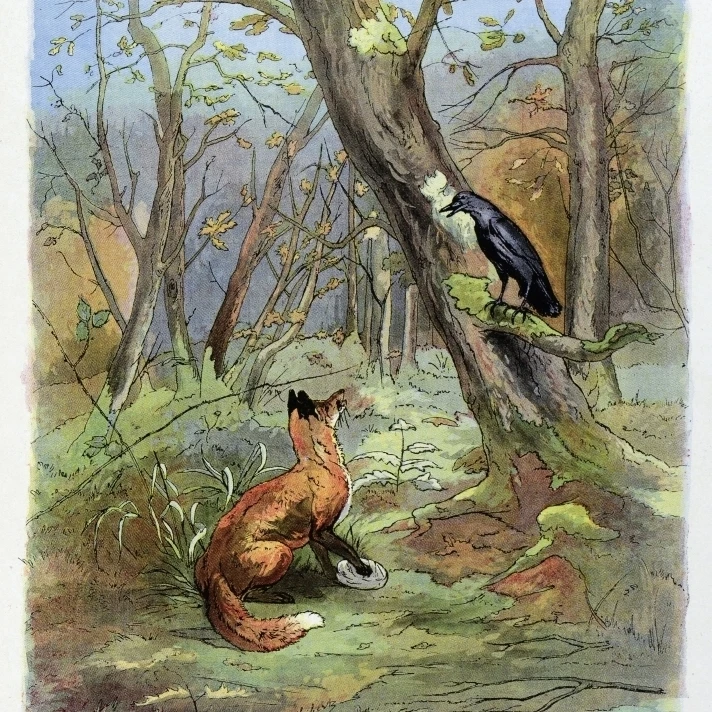 La Fontaine'S Fables: The Fox And The Crow Poster Print (24 x 36)