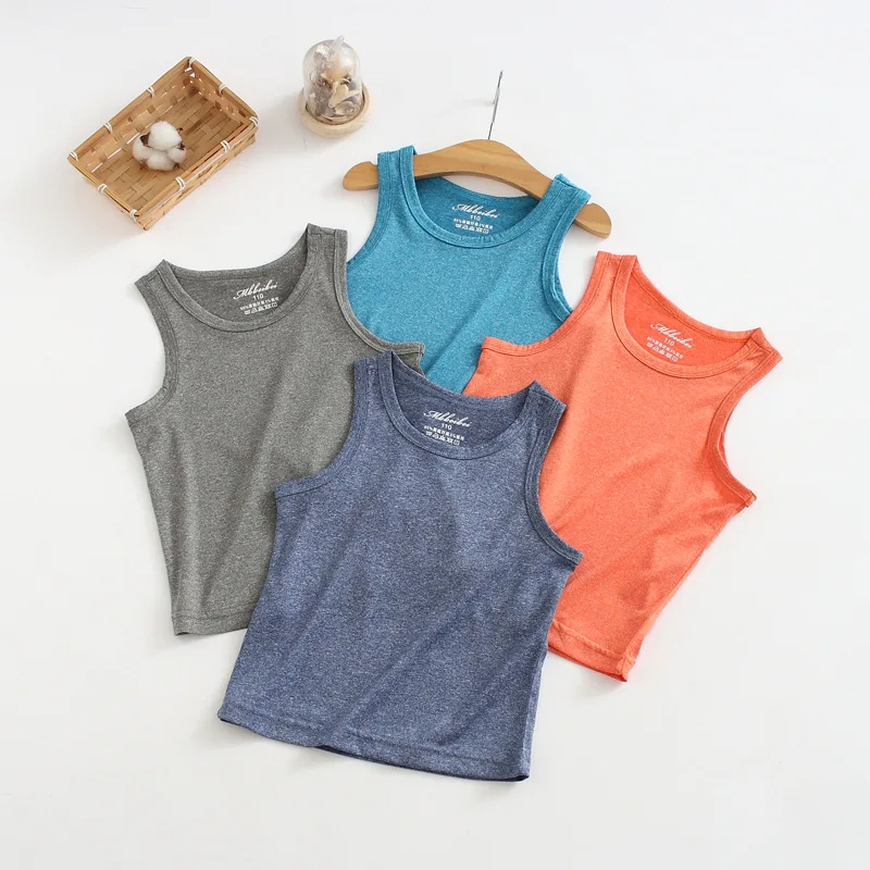 

Summer boys and girls solid color vest quick-drying casual vest girl vests boy vest