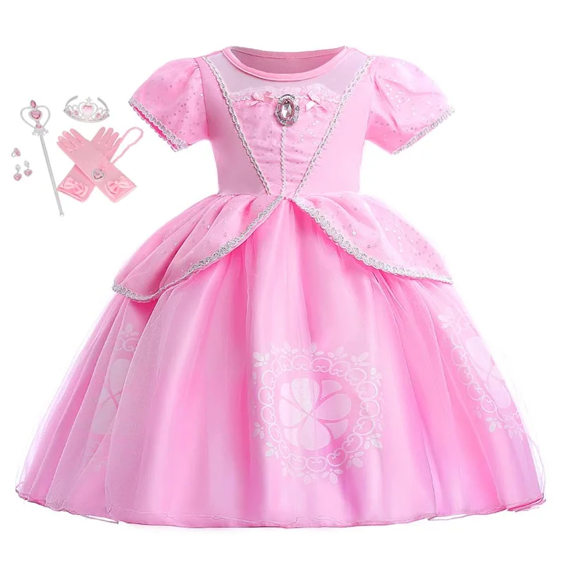 Kids Girls Cosplay Costume Princess Party Dress Long Sleeve Tutu Fancy Dresses