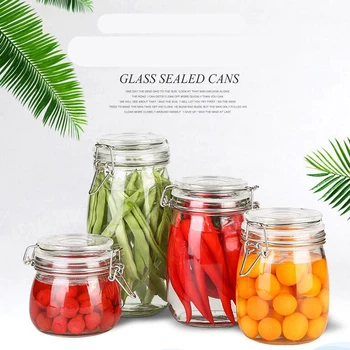 

1pcs 200 500 1000 1500 glass storage bottles jars with lid large capacity honey candy jar kitchen storage container glass jar