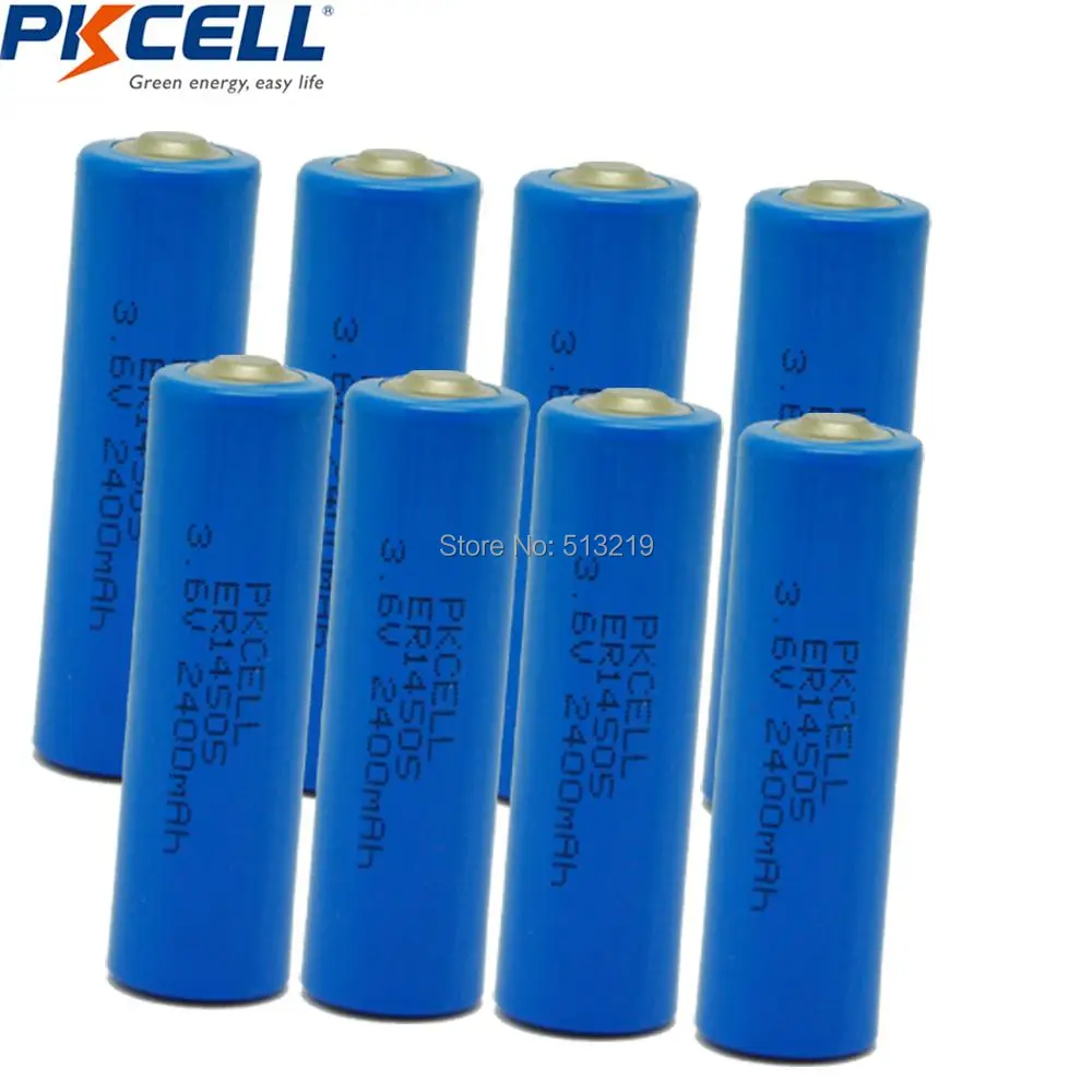 16pcs 2lots pkcell er14505 aa 2400mah battery 3 6v lithium battery non