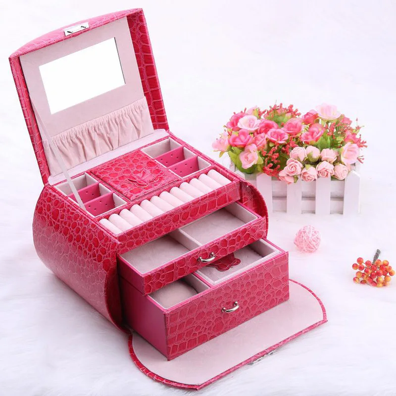

Free New Shipping 2019 The European And American Wind Moonlight Treasure Crocodile For Grain Studs Pearl Es Ring Jewelry Boxes