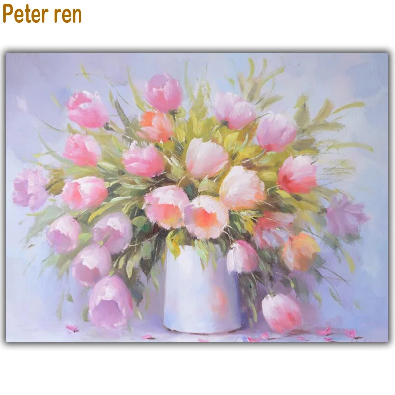 

Diy diamond painting Tulip vase square mosaic sequins diamond embroidery flower 3d full diamond icon mozaki Rhinestone Picture