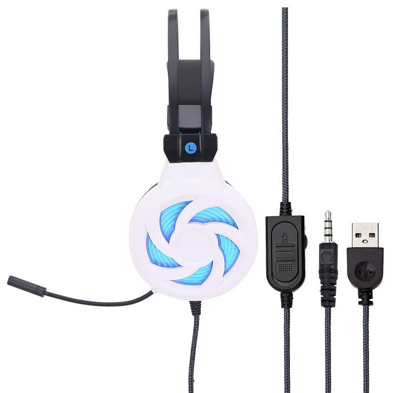 3.5mm Wired High Quality Headphone with Microphone LED Light Stereo Game Headset Voice Control Headphones for Computer PS4 PC (2)
