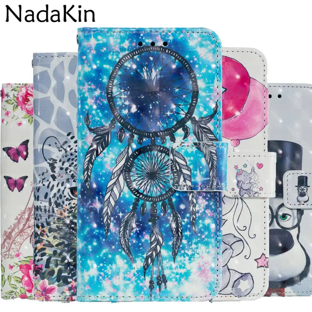 

3D Painted Patterned Book Phone Case for Xiaomi Redmi 6A S2 Y2 Note 6 Flip Cover Leather with Hand Strap Wallet Card Slots