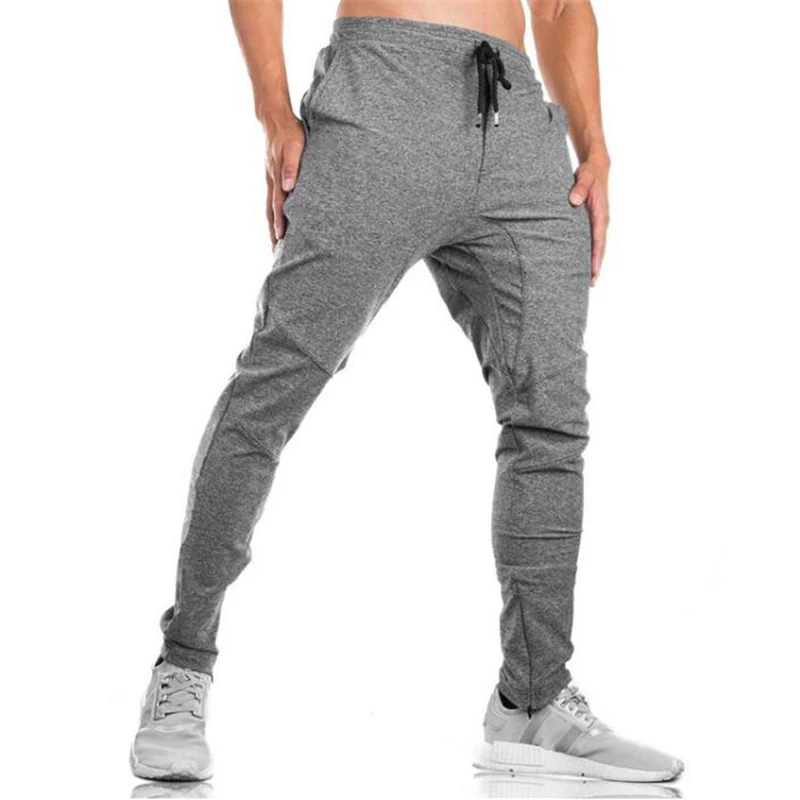 Новинка, осенние мужские спортивные штаны, модные мужские спортивные штаны для фитнеса, облегающие мужские спортивные штаны для бодибилдинга, Размер 3XL - Цвет: Серый