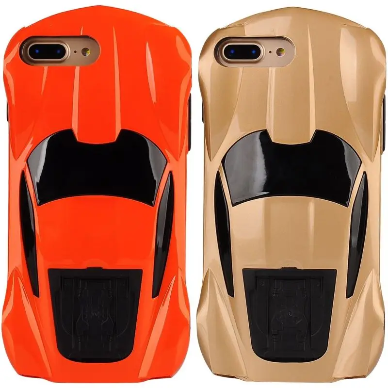 

Luxury Fashion Phone Case For Apple iphone X XS 7 8 6 6S Plus Cover Cool 3D Racing Car Style Stand Fundas Cute Capa D30Z