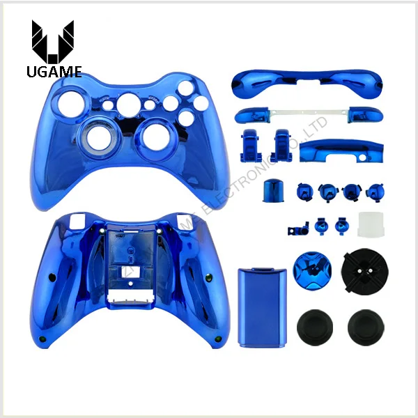 

Chrome Blue Custom for Xbox 360 Hydro Dipped Controller Shell Mod Kit + Parts Replacement Housing Shell for X box 360