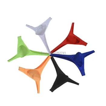 

5Pcs/Lot Sexy Men's Thong Male Underwear Guy Comfy T-back G-string Shorts Low-rice Bikini