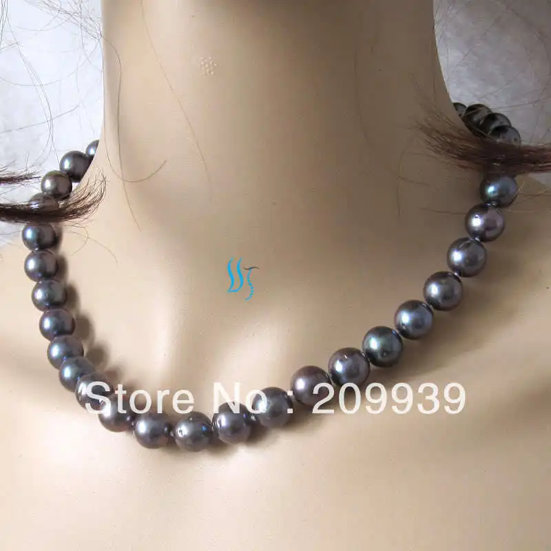 

huij 001920 10-11mm Peacock Blue Freshwater Pearl Necklace Mother's Day Gift
