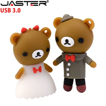 

JASTER 3.0 cartoon 4gb 8gb 16gb plate wedding dress bear pen driver cartoon usb2.0 usb flash drive mini gift pendrive 8 gb gifts