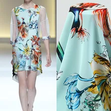 FFLACELL 3 метра Горячая Цветочная Весенняя ткань с цифровой печатью для платья ткань DIY широкий 140 см
