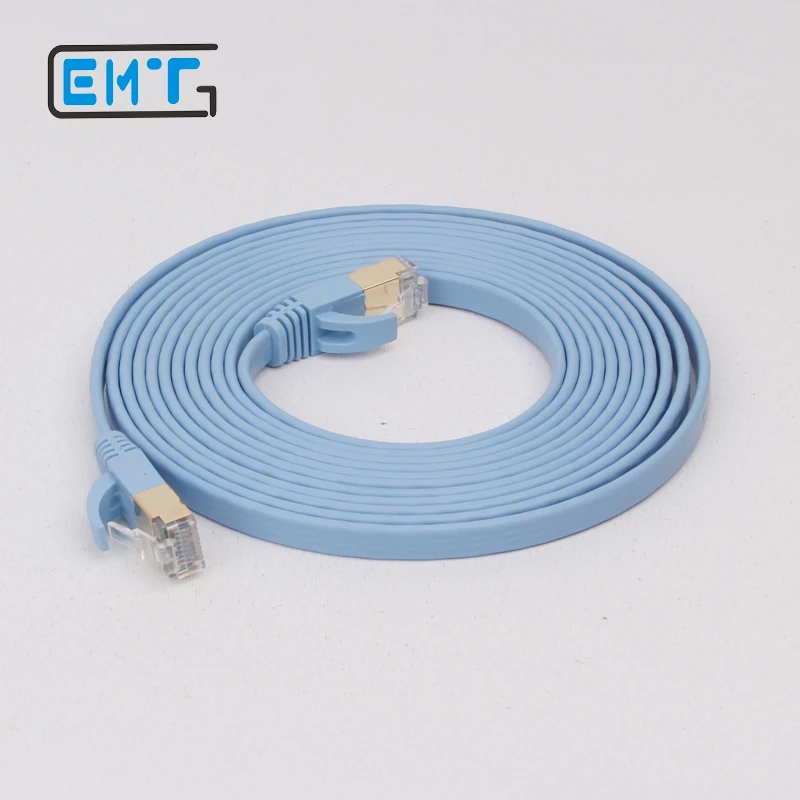 Cat 7 RJ45 экранированный Чистый медный LAN сетевой Ethernet Кабель Интернет шнур синий 3