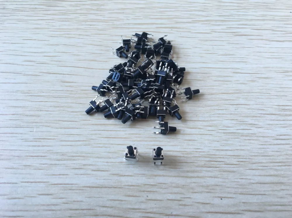 

100 Pcs PCB Mount Momentary 4-pin SPST Tact Pushbutton Switch 4.5x4.5x7mm