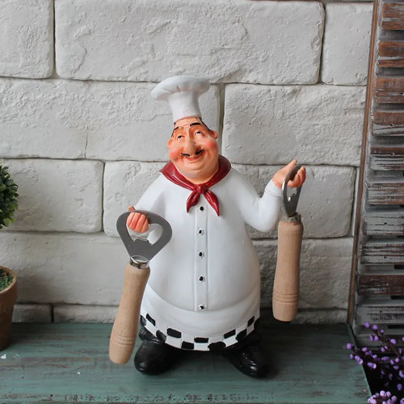 Artificial Chef Kitchen Decoration Figurines Miniatures Resin Ornament Vintage Home Decor Accessories For Restaurant Bar Shop1