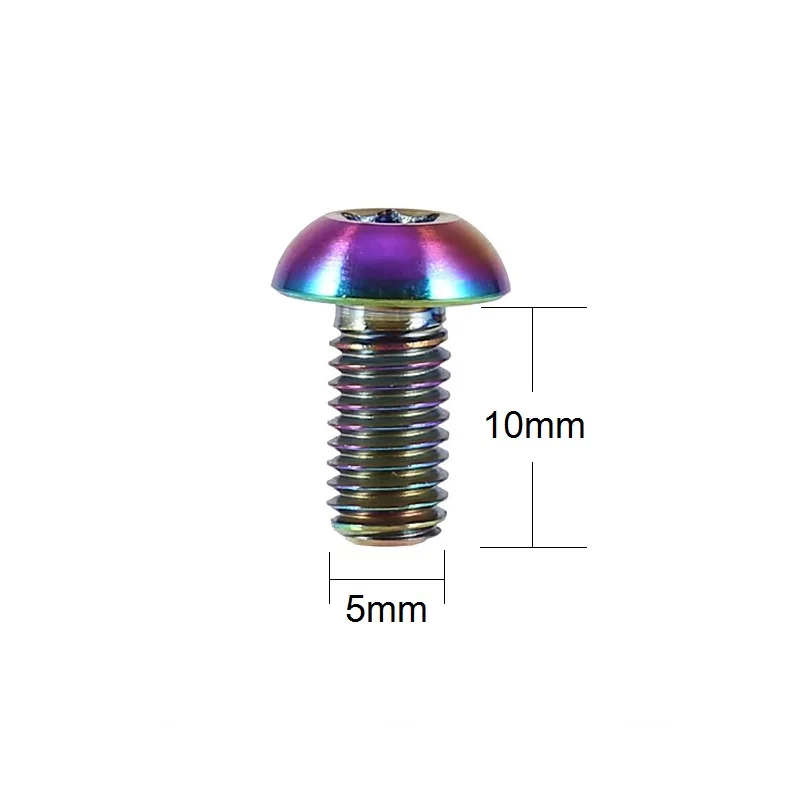 12 шт./лот M5x10mm велосипедные дисковые тормозные болты ротора титановый сплав звездообразный ключ Винт для горного велосипеда тормозной диск ротор стопорные винты