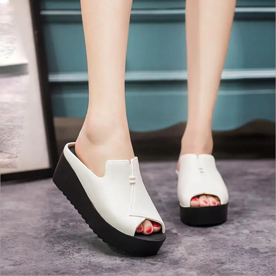 

Mooistar2 #3002 2017 Women Summer Casual Slippers Thick Platform Shoes Fashion Mouth Sandals Slippers Zapatos mujer Botas