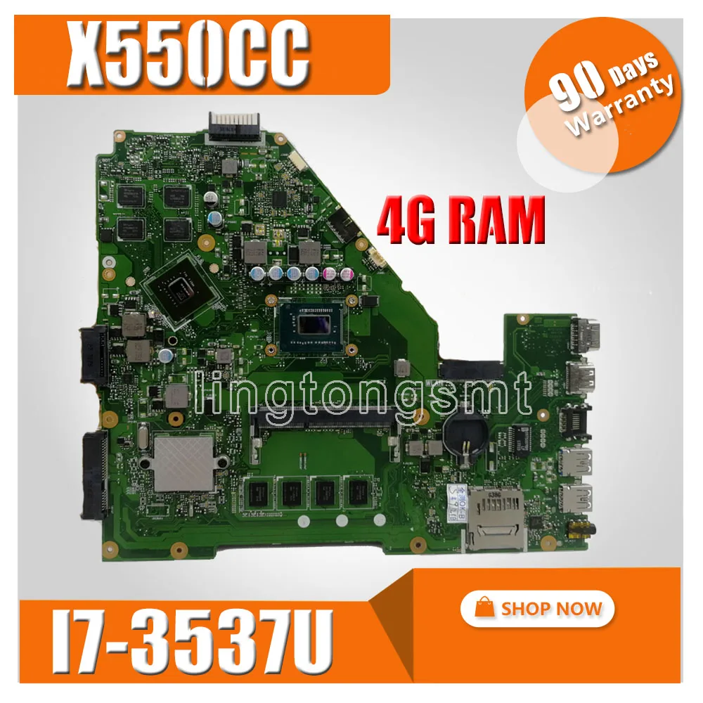 X550CC placa base de Computadora Portátil para ASUS A550C X550CL X550CL X550C X552C R510C placa base GT720M 4 GB RAM i7-3537U X550CC placa base de Computadora Portátil para ASUS A550C X550CL X550CL X550C X552C R510C placa base GT720M 4 GB RAM i7-3537U