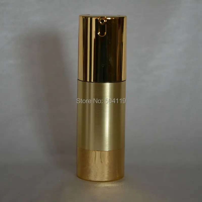 30 мл безвоздушная бутылка с УФ Золотой Серебряный вакуумный насос или бутылка лосьона, используемая для косметического контейнера
