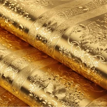 3D Роскошные полосы цветочные обои Италия 3D тиснение золотой фон обои Золотая фольга обои рулон настенная бумага