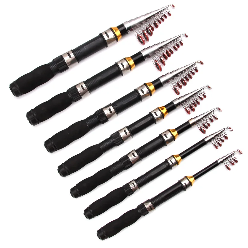1M 1.5M 1.9M 2.1M 2.3M Mini Portable Telescopic Fishing Rod Ultrashort Spinning Fish Hand Fishing Tackle Sea Rod