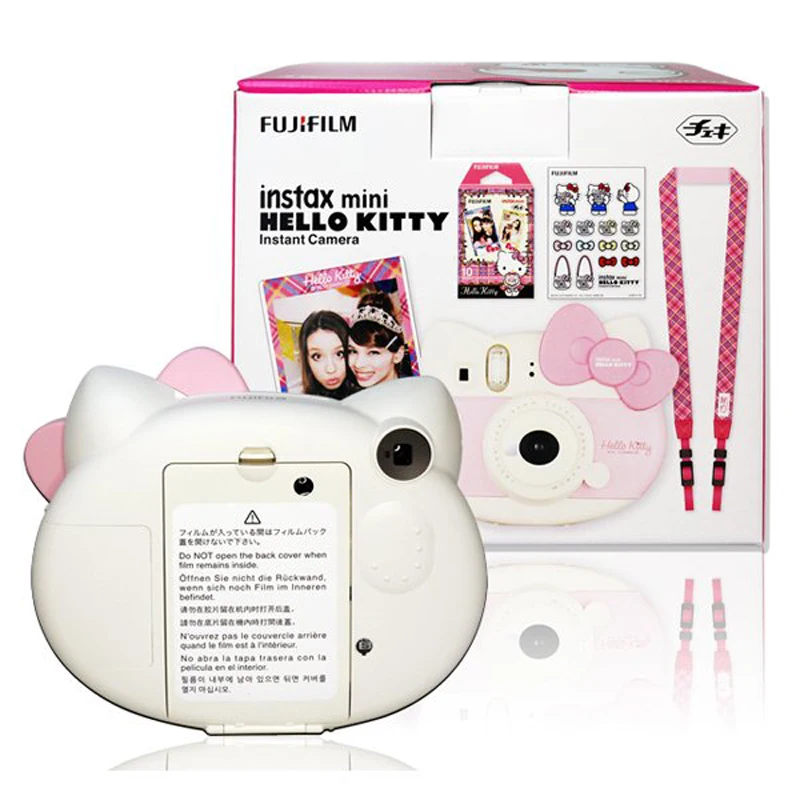 Fujifilm Instax Mini розовый hello kitty Ограниченная серия фотокамера моментальной печати+ 10 пленок Instax+ PU чехол для камеры+ наклейка