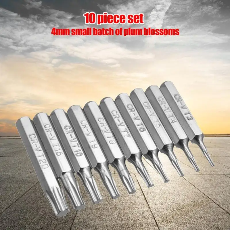 10 шт. CR V Torx биты T3 T4 T5 T6 T7 T8 T9 T10 T15 T20 мобильного ремонта бит|Сверла| |