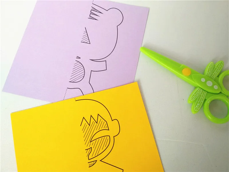 Happyxuan Cartoon Paper Cutting Book Handcraft Colorful Painting Gift box For kindergarten Education Creative Toys